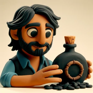 make characters look like clay and make a like guy look sad then...