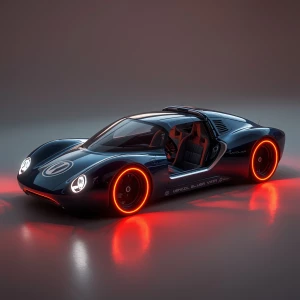 Generate an image of a futuristic electric vehicle inspired by a...
