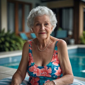 Grandma in a swimsuit