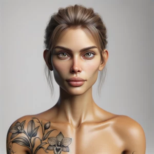 An ultra realistic photo of a tanned blonde fit young woman with...