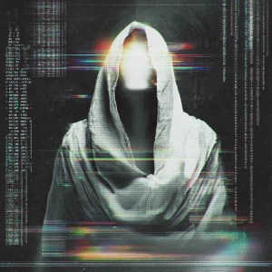 a state-sponsored message with glitch effects, subliminal text,...