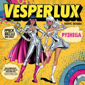 Retro pop-art comic book cover, bold yellow halftone burst backg...