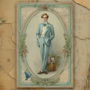 Print-ready junk journal page, A4 portrait full-bleed (approx. 2...