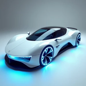 A stunning futuristic vehicle embodies sleek design and advanced...