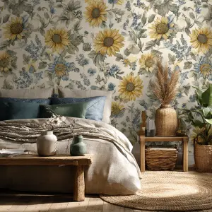 decorative floral pattern artwork only, farmhouse sunflower and...