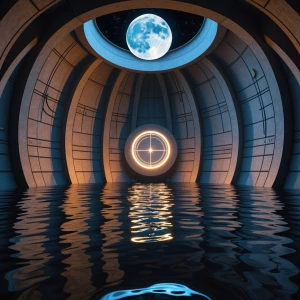 Moon Dial Observatory
A high-ceilinged stone chamber with celest...