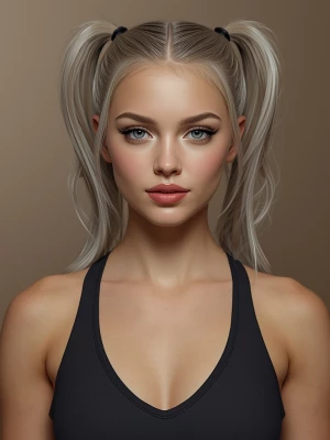 Generate a detailed photorealistic image of a young Caucasian wo...