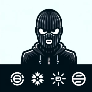 make him more angry, wearing all black, with a ski mask, make su...