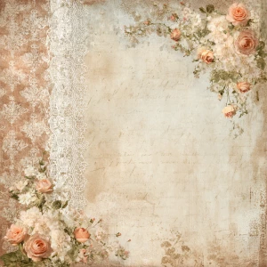 Shabby chic vintage scrapbook background paper, 12x12 inch print...