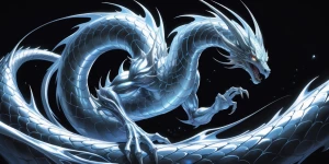 An eldritch silvery helical hunter, its form twisted and gleamin...