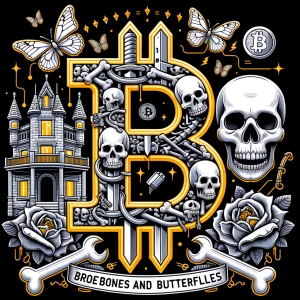 Create a logo for "Broken Bones And Butterflies," featuring a pr...