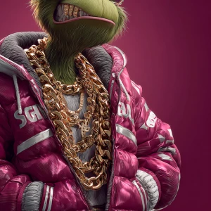 Create an image of a hip hop hyper animated version on the Grinc...