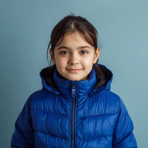 Girl with blue jacket