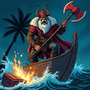 GTA Vice City loading screen action card: cel-shaded rugged Flok...