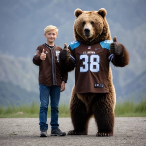 Create an image of a 5 foot 5, teenage male with blonde hair and...