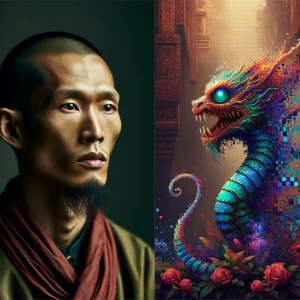 A grotesque digital pet, pulsating with vibrant colors and intri...