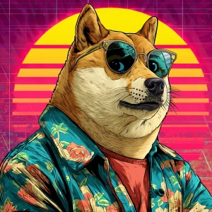 MEME DOGE in GTA art style,  , in the style of a Grand Theft Aut...