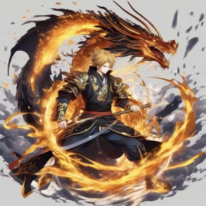 zenitsu agatsuma with thunder all around him forming the shape o...