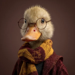 A 3d duck that resembles Harry Potter