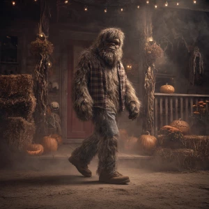 Create an image of a humanoid figure with Sasquatch-like charact...
