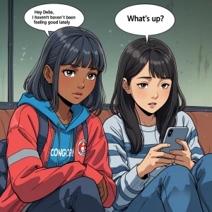 a Japanese anime image of a Congolese GenZ girl named Hosanna si...