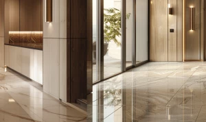 ultra-realistic photo of a modern luxury flat entrance lobby, el...
