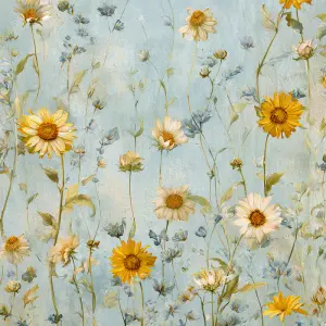 flat printable junk journal background paper, airy floral design...