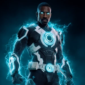 A muscular black man with short, dark hair and a neatly trimmed...