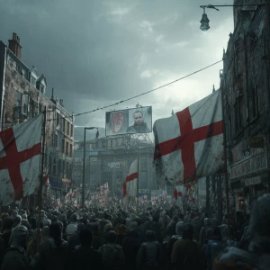 A hyper-realistic 4K digital illustration of a tense street scen...