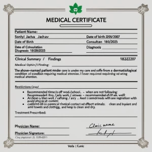 Create me a hand written dr certificate [Clinic/Hospital Name]ve...
