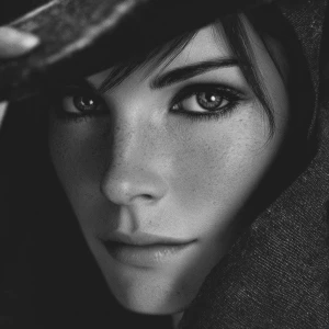 Ultra close-up, Sandra Bullock, noir style