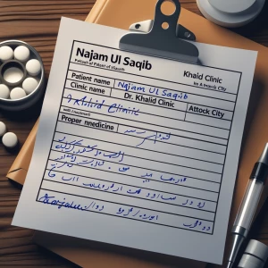 Create a realistic looking medical slip for a patient named Naja...