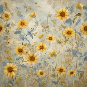 flat printable background paper, vintage farmhouse floral design...