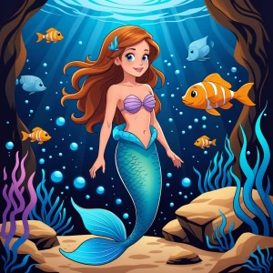 Can u make a cartoon image of a mermaid tail