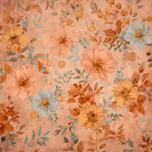 printable junk journal background paper, vintage bohemian floral...