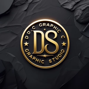 Create a stunning luxury bold Gold logo with   " D.C GRAPHIC STU...