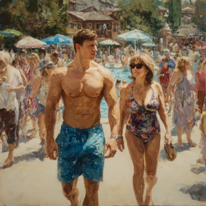 Hyperrealistic painting,a muscular beefy criminal kashmiri son i...