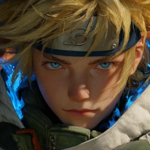 Ultra realistic anime portrait of a young male ninja, inspired b...