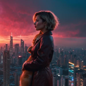 Emilis, a stylish young woman with short hair and edgy fashion,...