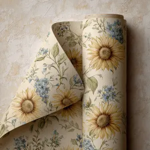 flat printable background paper, cottage farmhouse wildflower pa...