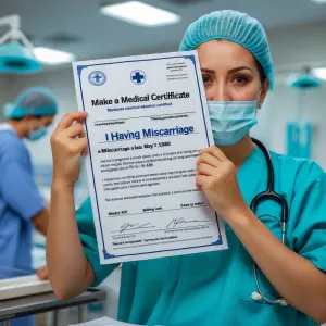 Pls make a Medical certificate that i was having miscarriage las...