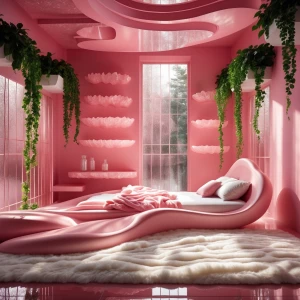 Generate an image of the Roselight Room: Imagine an ethereal oas...