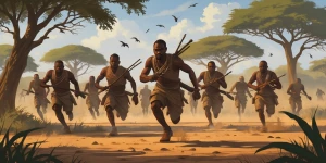 African worriors hunting