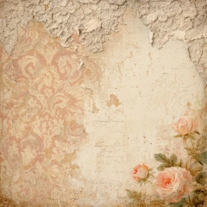 Shabby chic vintage scrapbook background paper, 12x12 inch print...