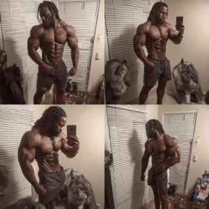 Lycan hairymuscles showing off full body view