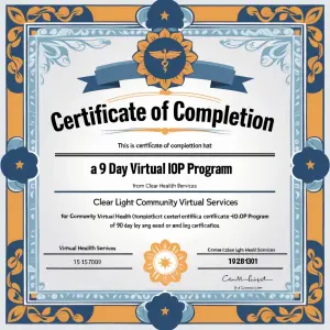 Create me a certificate of completion from a 90 day virtual IOP...