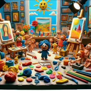 Una stop motion que parezca creada por niños de 3 años con plast...