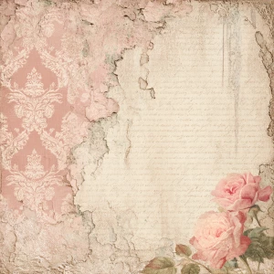 Shabby chic vintage scrapbook background paper, 12x12 inch print...
