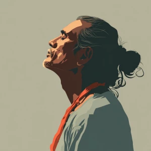 Generate an image about Kapalabhati in a flat style without any...