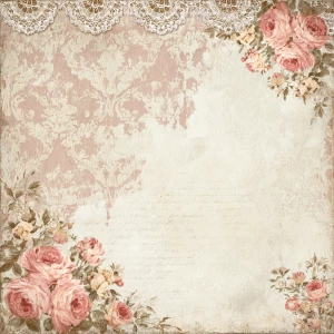 Shabby chic vintage scrapbook background paper, 12x12 inch print...